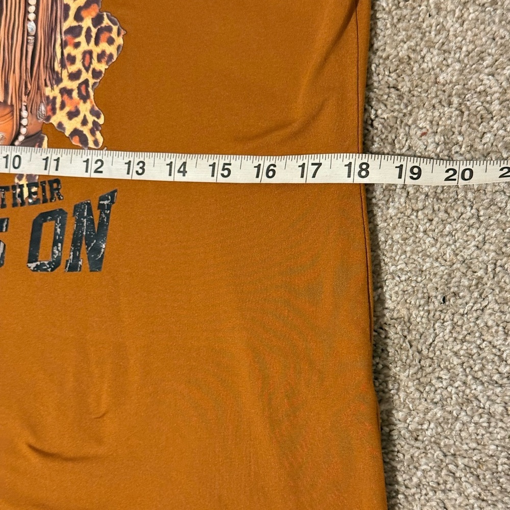 SHEIN Country-Themed Warm Brown T-Shirt COUNTRY WESTERN Sz L - Picture 10 of 12